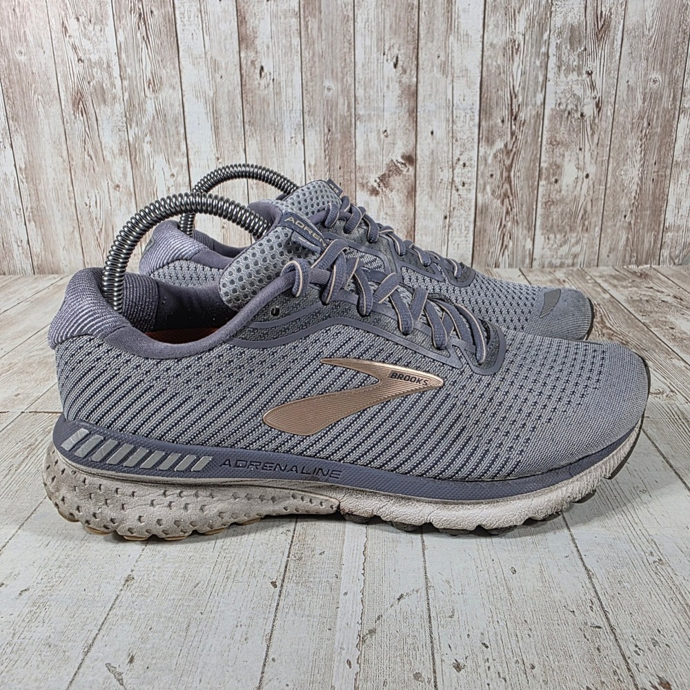 Brooks Adrenaline GTS 20 Womens 8.5 Wide Grey Rose Gold Running Shoes